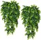 4 Pack Artificial Hanging Plants Faux Eucalyptus Leaf Greenery Fake Plant for Wall House Room Patio Indoor Outdoor Home Shelf Office Decor (Green)